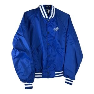 Pla-Jac by Dunbrooke 📌VINTAGE Sz medium blue bomber jacket button down, pockets